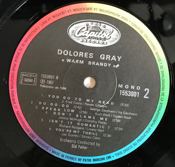 Dolores Gray : Warm Brandy (LP, Album, Mono, RE)