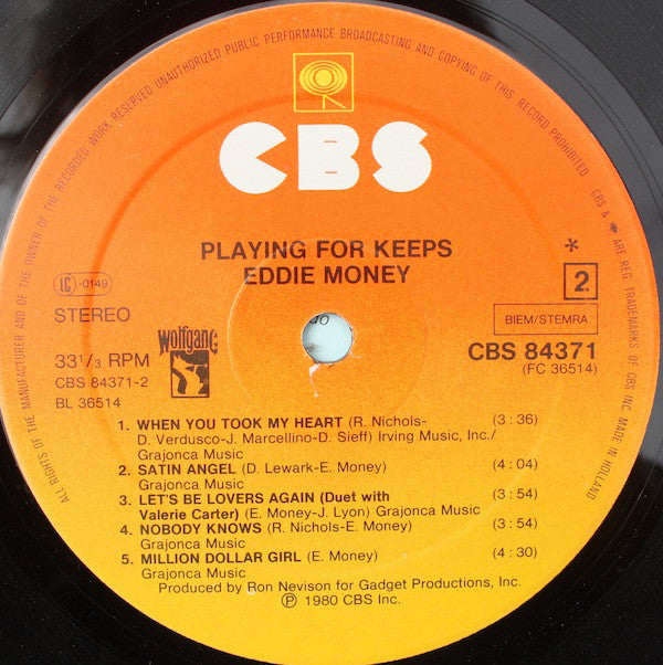Eddie Money : Playing For Keeps (LP, Album)