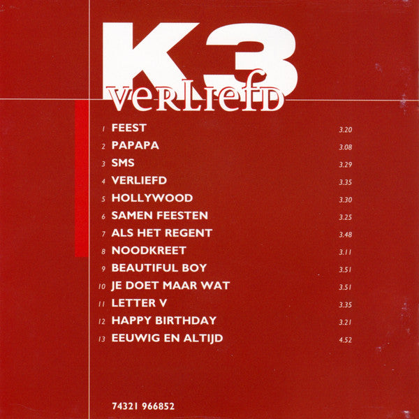 K3 : Verliefd (CD, Album, RE)