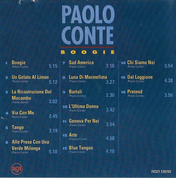 Paolo Conte : Boogie (CD, Comp)
