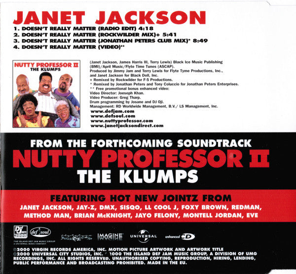 Janet Jackson : Doesn't Really Matter (CD, Single, Enh)