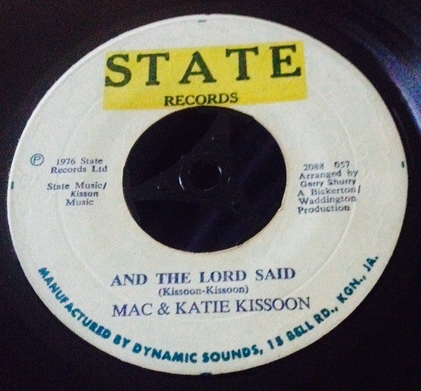 Mac And Katie Kissoon : And The Lord Said / Fly Away (7")