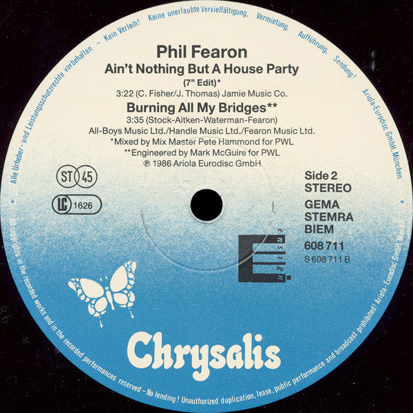 Phil Fearon : Ain't Nothing But A House Party (12", Maxi)