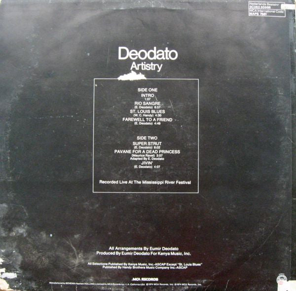 Eumir Deodato : Artistry (LP, Album)