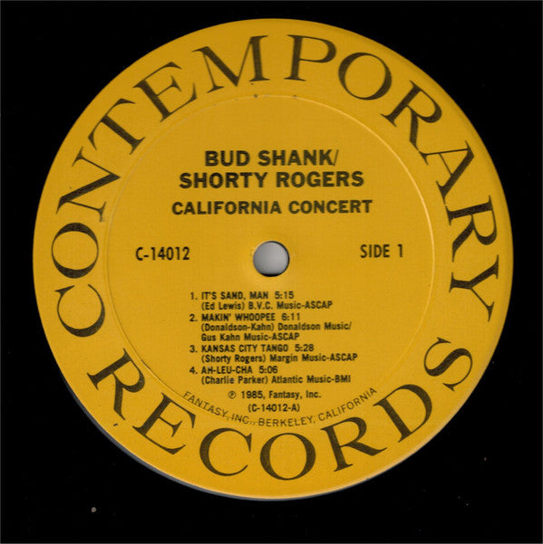 Bud Shank / Shorty Rogers : California Concert (LP, Album)