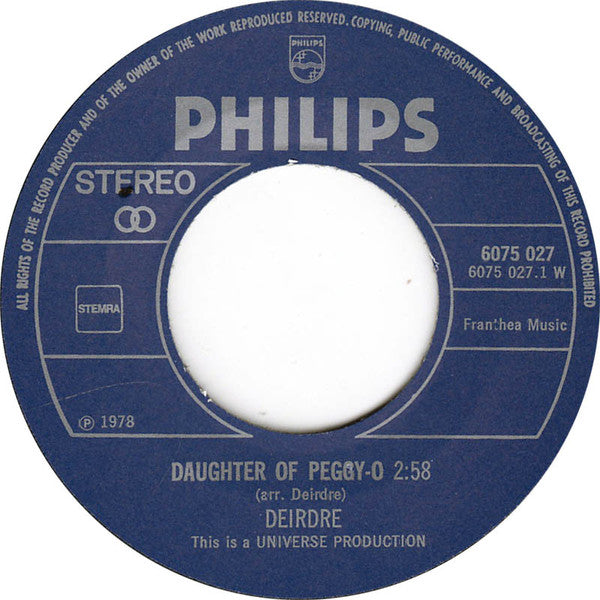 Deirdre : Daughter Of Peggy-O / Cup Of Tea (7", Single)
