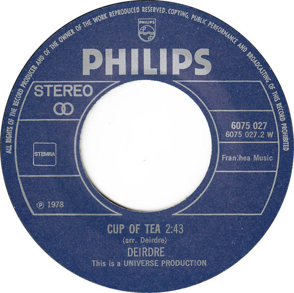 Deirdre : Daughter Of Peggy-O / Cup Of Tea (7", Single)