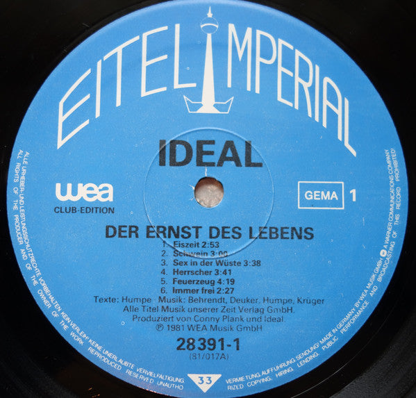 Ideal (3) : Der Ernst Des Lebens (LP, Album, Club)