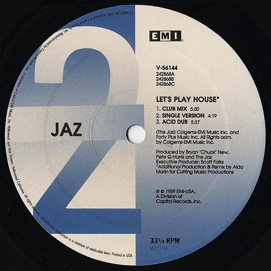 The Jaz : Buss The Speaker / Let's Play House (12")