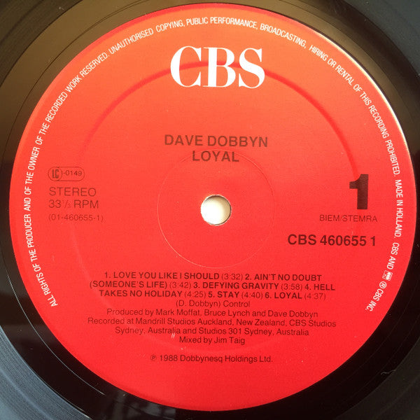Dave Dobbyn : Loyal (LP, Album)