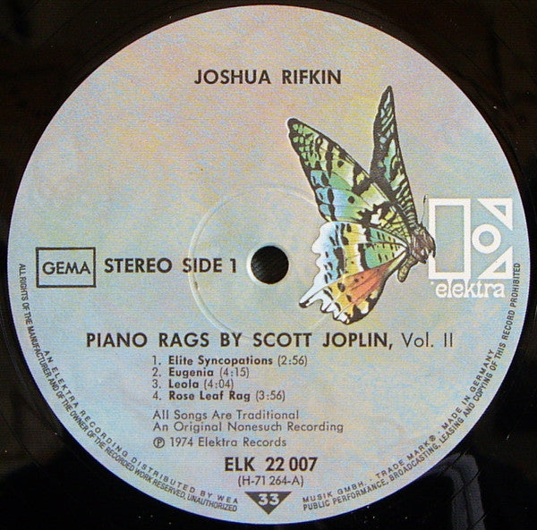 Joshua Rifkin, Scott Joplin : Piano Rags Volume II (LP, Album)