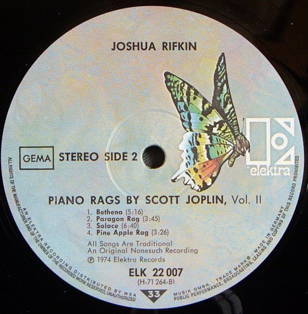 Joshua Rifkin, Scott Joplin : Piano Rags Volume II (LP, Album)