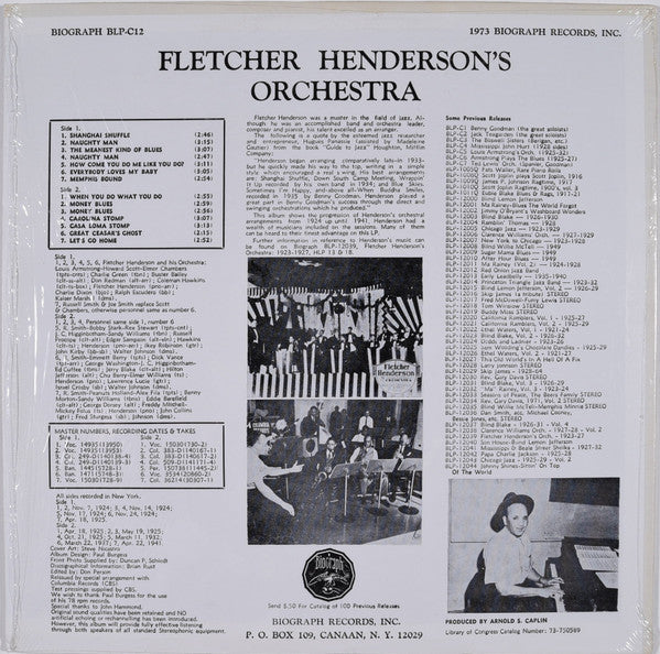 Fletcher Henderson And His Orchestra : Fletcher Henderson's Orchestra (LP, Comp)