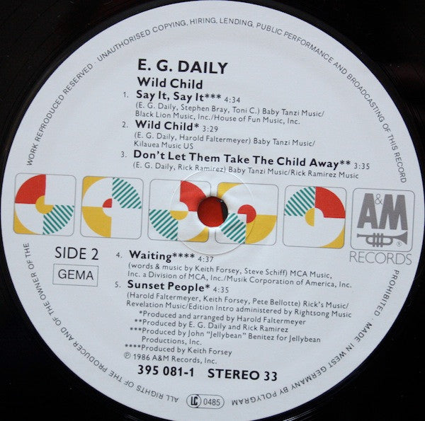 E.G. Daily : Wild Child (LP, Album)