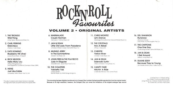 Various : Rock 'N' Roll Favourites - Volume Two (CD, Comp)