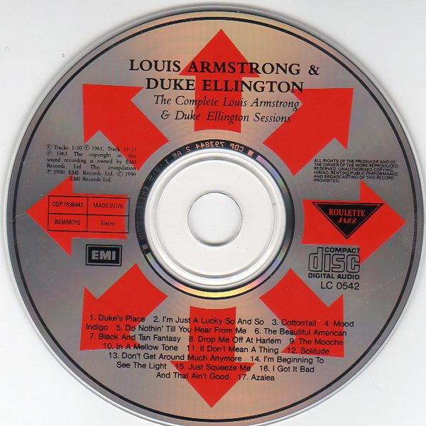 Louis Armstrong & Duke Ellington : The Complete Louis Armstrong & Duke Ellington Sessions (CD, Comp)