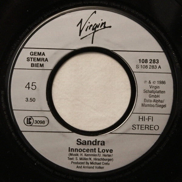 Sandra : Innocent Love (7", Single)
