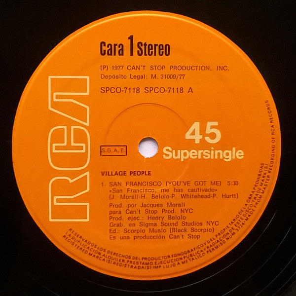 Village People : San Francisco / Fire Island (12")