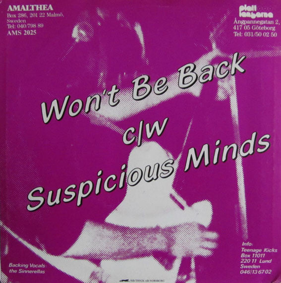 The Sinners (2) : Won't Be Back / Suspicious Minds (7", Single)