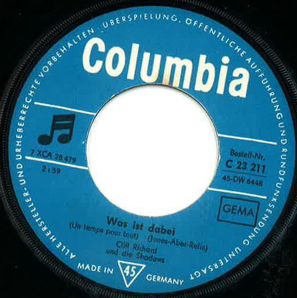 Cliff Richard & The Shadows : Du Bist Mein Erster Gedanke (Quiereme Mucho) / Was Ist Dabei (The Time In Between) (7", Single)