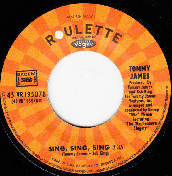 Tommy James : I'm Comin' Home (7", Single)