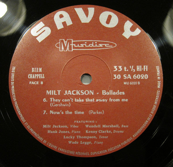 Milt Jackson : Ballades (LP, Comp)