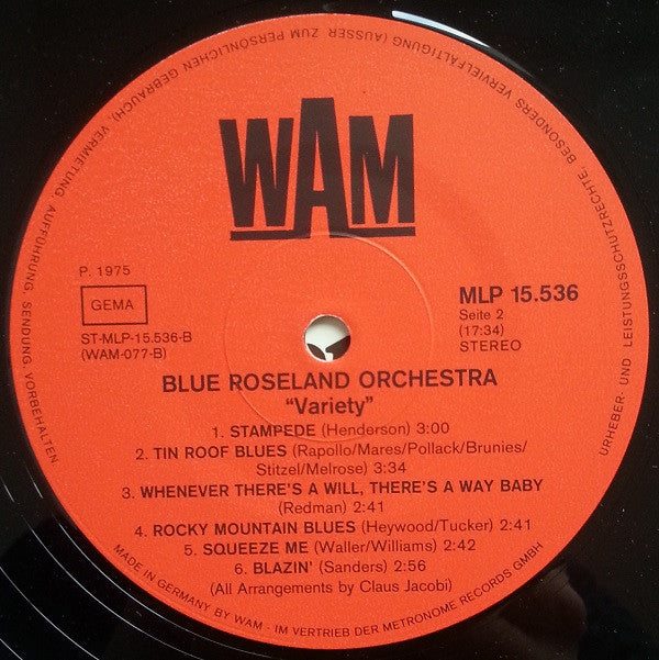Blue Roseland Orchestra : Variety (LP, Album)