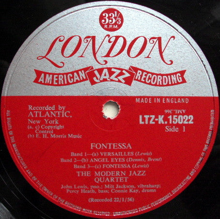 The Modern Jazz Quartet : Fontessa (LP, Album, Mono)