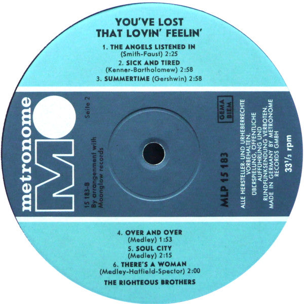 The Righteous Brothers : You've Lost That Lovin' Feelin' (LP)