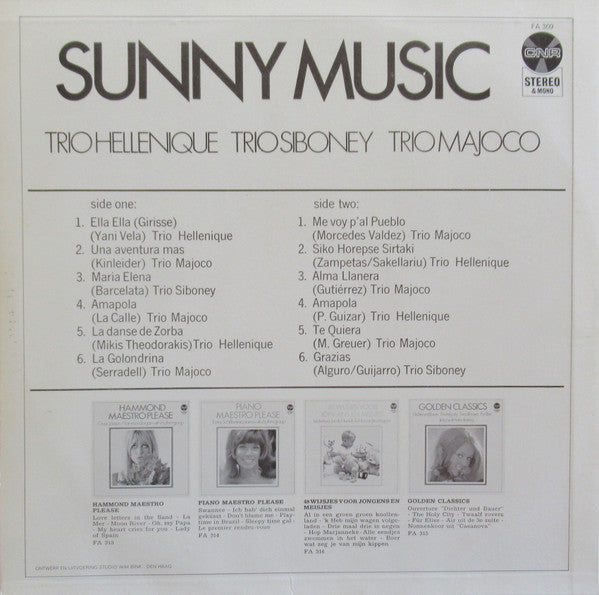 Trio Hellenique / Trio Siboney / Trio Majoco : Sunny Music (LP, Comp)