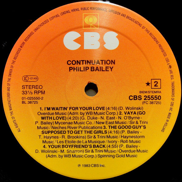 Philip Bailey : Continuation (LP, Album)