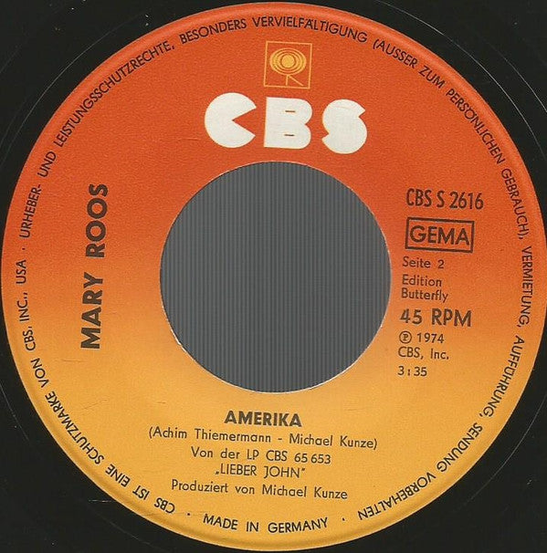 Mary Roos : Hamburg Im Regen (7", Single)