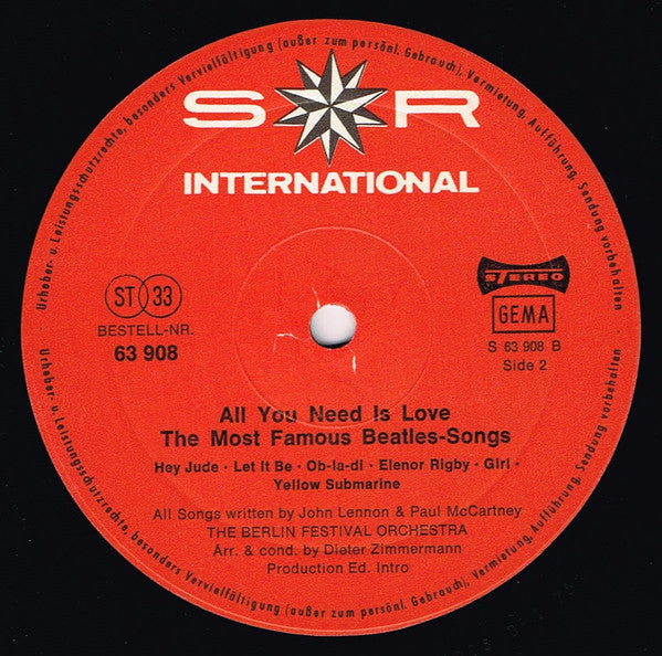 The Berlin Festival Orchestra : All You Need Is Love - The Most Famous Beatles Songs (LP)