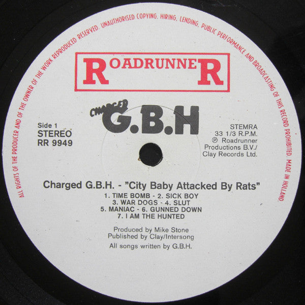 Charged G.B.H* : City Baby Attacked By Rats (LP, Album)