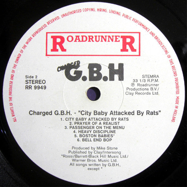 Charged G.B.H* : City Baby Attacked By Rats (LP, Album)