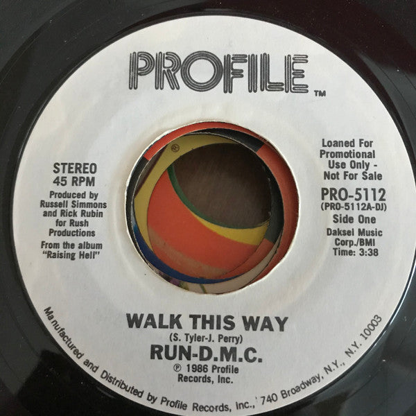 Run-DMC : Walk This Way (7", Single, Promo)