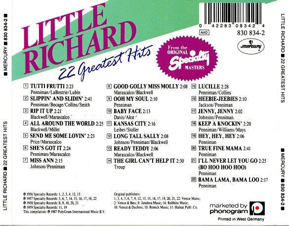 Little Richard : 22 Greatest Hits (CD, Comp)