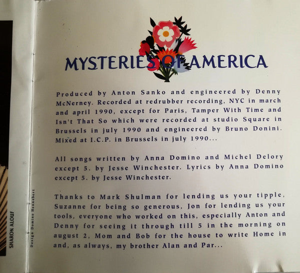 Anna Domino : Mysteries Of America (CD)