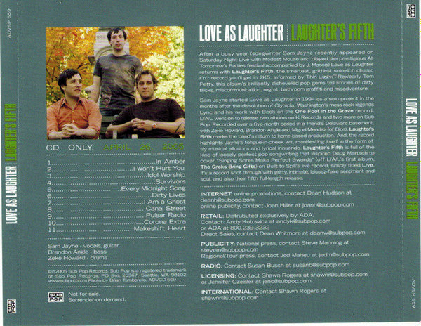 Love As Laughter : Laughter's Fifth (CD, Advance, Album, Promo)
