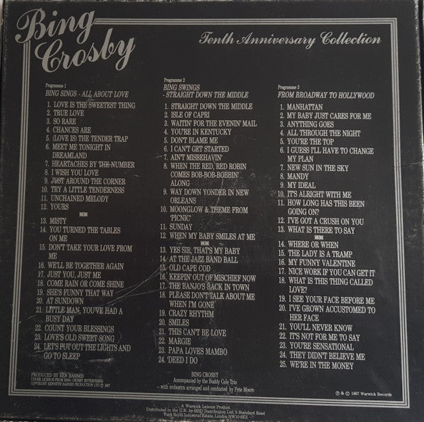 Bing Crosby Accompanied By The Buddy Cole Trio : Tenth Anniversary Collection (3xCD, Comp, Box)