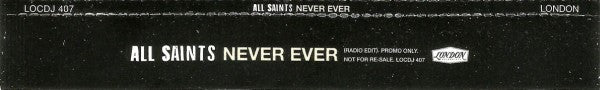 All Saints : Never Ever (CD, Single, Promo)