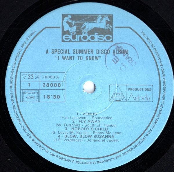 Various : Special Summer Disco - I Want To Know (LP, Comp, Mixed)