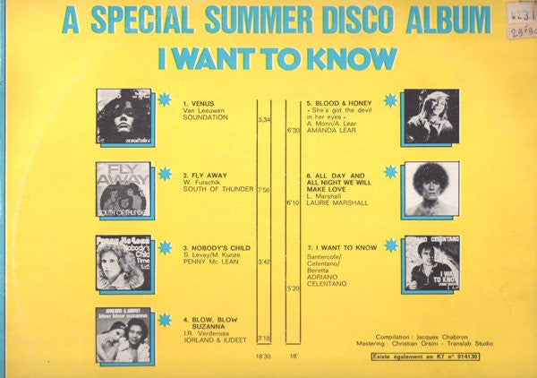 Various : Special Summer Disco - I Want To Know (LP, Comp, Mixed)