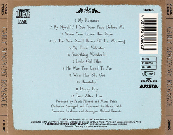 Carly Simon : My Romance (CD, Album)