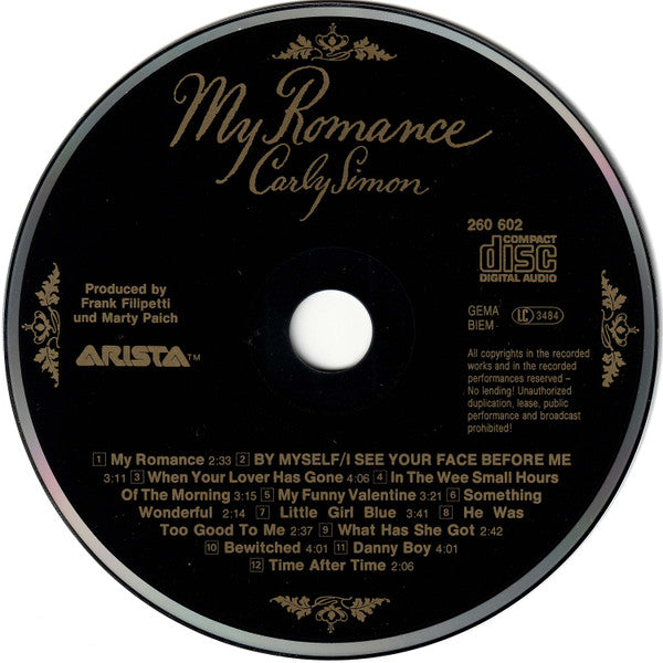 Carly Simon : My Romance (CD, Album)