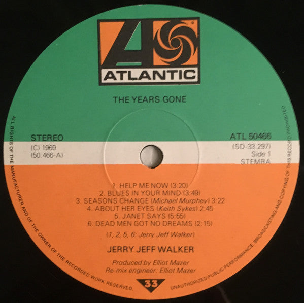 Jerry Jeff Walker : Five Years Gone (LP, Album)