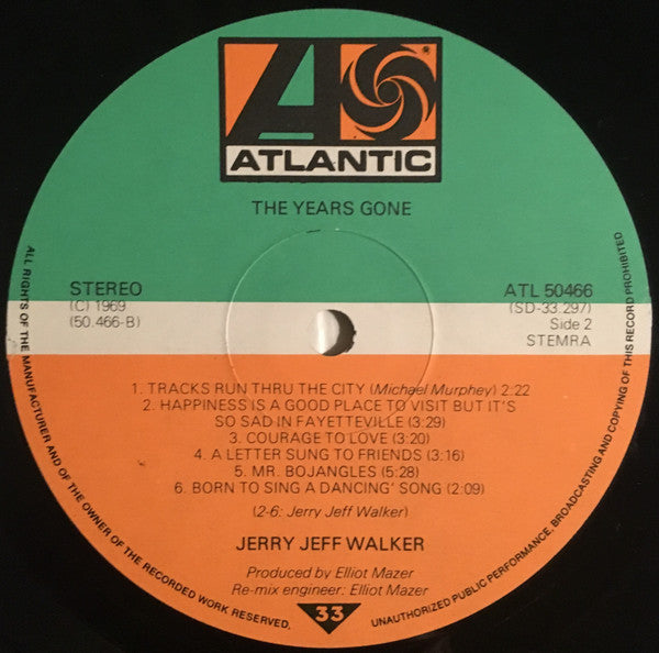 Jerry Jeff Walker : Five Years Gone (LP, Album)