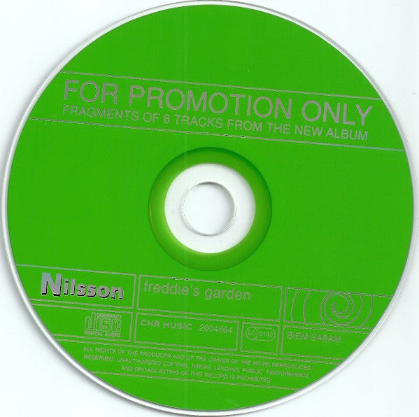 Nilsson : Freddie's Garden. (CD, Promo, Smplr)