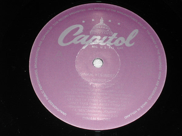Dinah Shore : Dinah, Yes Indeed! (LP, Mono, RE)