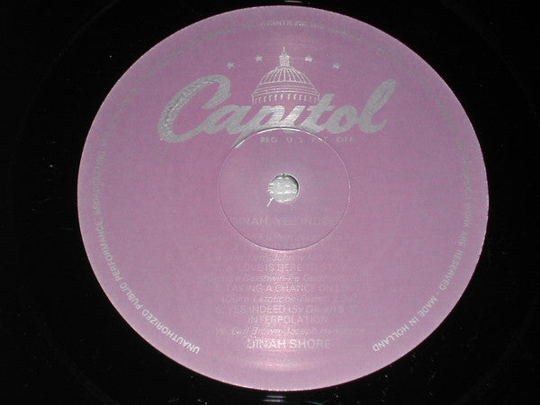 Dinah Shore : Dinah, Yes Indeed! (LP, Mono, RE)